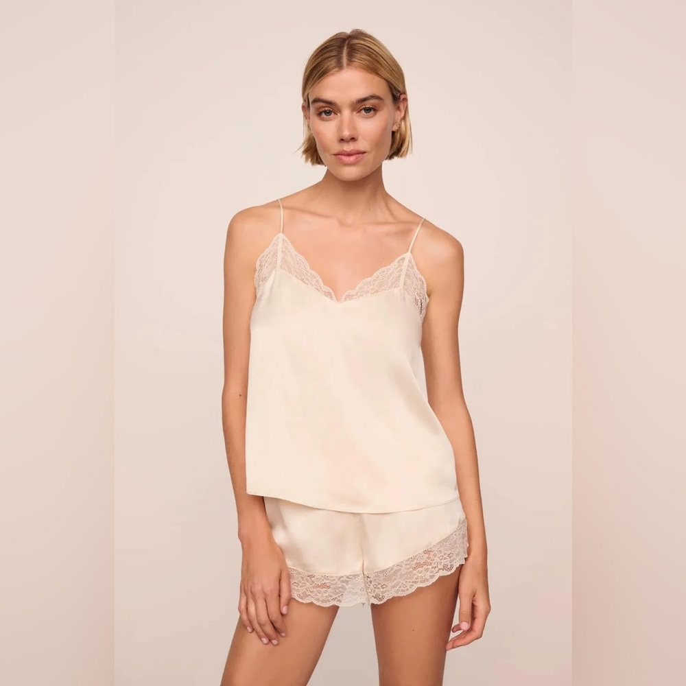 NWT Eberjey Washable Silk Lace Cami & Short Set